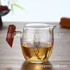 Taza de té de vidrio con mango de madera engrosado, resistente al calor, juego con filtro de té, accesorios para juego de té Kung Fu, té de madreselva y crisantemo