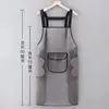 Delantal de Limpieza Manual Transparente Peluquería Fresco Hogar Impermeable Delantal de TPU Bolsillo Grande con Bolsillo Resistente al Aceite Sin Mangas Cuello