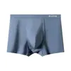Cuecas Boxer Masculinas Respiráveis e Confortáveis 7A Antibacterianas, Alta Elasticidade, Amigáveis à Pele, Cor Sólida, Cintura Média, Shorts de Quatro Cantos para Homens