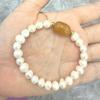 Pulsera de Ágata Color Jade Hotan Perla de Agua Dulce Elegante Estilo Étnico Joyería de Estilo Nacional para Mujer Nuevo Estilo Chino para Mujer