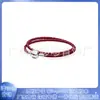 Pulsera Pandora 925 cobre blanco plateado con cuentas accesorios diy cabeza redonda cabeza cuadrada anillo simple doble rojo cuerda de cuero