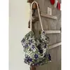 Bolsa de Lona Floral Fresca de Verão para Mulheres, Novo Design de Nicho, Bolsa Tote Grande para o Dia a Dia, Bolsa de Ombro Estilo Girly