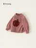 Bangxuan Outono Novo Solto Roupa Íntima Infantil Suéter de Menina Gola Redonda Camada Base de Tricô Infantil Vestuário Infantil Zhili Huzhou