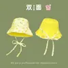 Chapéu Balde Floral Dupla Face Fofo e Doce Estilo Japonês para Mulheres, Chapéu de Sol de Aba Larga para Verão, Chapéu Balde Emagrecedor