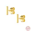Pendientes Minimalistas de Barra Brillante de Plata de Ley S925 Pendientes INS Venta Caliente Europea y Americana Estilo Coreano Simples Pendientes Versátiles para Mujer