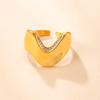 Anillo Nuevo de Acero Inoxidable Transfronterizo, Anillo Abierto Irregular Microincrustado con Diamantes, Joyería de Acero de Titanio Chapada en Oro de 18K Estilo Frío Fábrica