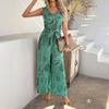 Mono Casual de Vacaciones Estilo Europeo y Americano Di Yun Transfronterizo Primavera/Verano 2026 Rayón Estampado de Cintura Alta con Bolsillos Ropa para Mujer