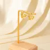 Pendientes Retro de Aro C de Estilo Metálico Europeo y Americano Transfronterizos con un Toque de Lujo, Lujo Ligero, Estilo Minimalista, Pendientes Texturizados