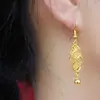 Sino de Vento Vazado Dourado Vietnamita Brincos de Gota d'Água Latão Banhado a Ouro Brincos de Franja Longa Venda Direta da Fábrica Atacado