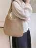 2025 Nuevo Estilo de Vacaciones Primavera y Verano Bolso de Hombro de Paja Bolso Tote de Paja Gran Capacidad para Portátil Bolsa de Playa