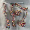 Juguetes para perros al por mayor cuerda con nudo molar resistente a la mordida para perros pequeños, medianos y grandes, cachorros, juguete de bola de cuerda de algodón, juego de suministros para mascotas