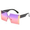 Gafas de sol sin marco de una pieza, populares entre Europa y América, gafas de sol de una pieza que combinan con todo, gafas de sol personalizadas de montura grande de moda para mujer