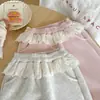 Pantalones de Chándal con Forro Polar para Niñas Transfronterizos Otoño e Invierno Ropa Nueva para Niños Encaje Dibujos Animados Pantalones Largos Elegantes Pantalones Jogger para Niños Pequeños