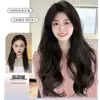 Aplique de Cabelo Sintético, Cabelo Longo Cacheado Ondulado Grande, Volume de Cabelo Invisível de Peça Única, Extensão de Cabelo Volumosa, Cabelo Sintético Volumoso Feminino