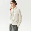 Nuevo cárdigan de cachemira de un solo botón para mujer, con cuello alto, corte holgado y efecto adelgazante.. Es una prenda exterior de punto, un suéter de color liso y una chaqueta elegante