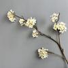 Flor de Pera de Galho Longo Tecido de Seda Floral Chinês Flor de Pera Simulada Decoração de Casa Suprimentos para Casamento Galho de Flor de Cerejeira Galho de Flor de Ameixa de Inverno