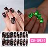 Zhengxiang Película de Esmalte de Uñas Nueva Transfronteriza Pegatinas para Uñas Halloween Luminosas Europeas y Americanas Fantasma Oscuro Calabaza Calavera Pegatinas para Uñas