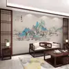 Pintura de Paisaje Chino Nueva Sala de Estar Sofá Estudio Revestimiento de Pared Oficina Sala de Té Película y Televisión Pared Salón Budista Mural Qianli Jiangshan