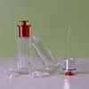 En stock de fábrica Botella de aceite esencial de 30 ml Botella cuadrada transparente con gotero de presión Botella de esencia Botella de aceite esencial de fondo grueso