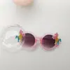 Novos óculos de sol infantis estilo coreano personalizados para meninos e meninas óculos de passarela unicórnio proteção UV óculos de sol em PC