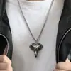 Nuevo grifo retro personalizado acero inoxidable colgante de acero de titanio para hombre collar hip hop moderno joyería fábrica al por mayor
