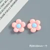 Flor pequeña de cinco pétalos color macarrón, pasador DIY hecho a mano, funda de teléfono, material de pegamento de crema, accesorios de resina