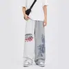 Pantalones de chándal anchos asimétricos de moda estilo americano 2026, unisex, corte holgado, tela fluida, para streetwear casual y pantalones deportivos