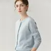 Estilo minimalista~Suéter cardigã de gola redonda 100% caxemira pura feminino solto malha simples cor sólida peça externa top