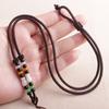 Pingente de jade colorido ajustável cordão pingente de jade de ouro elegante com contas colar corda homens e mulheres fabricantes atacado