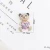 Aleación de Zinc Oso Corazón de Diamante Hecho a Mano Accesorios para Joyería DIY Oso con Gema Funda para Teléfono Móvil Material de Belleza