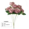 Ramo de flores artificiales de verano de 9 cabezas, rosas altas, flores artificiales para mesa de comedor, escritorio, flores de seda, flores falsas para boda, flores decorativas para ventana