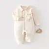 Macacão de Bebê com Acolchoamento de Algodão para Sair, Estilo Outono/Inverno, Classe A, Sem Costuras Internas, Quente, Camada Base, 40g, Roupa de Bebê
