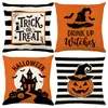 Conjunto de Capas de Almofada Decorativas de Linho para Casa de Halloween com Combo de Capa de Almofada de Sofá de Cabeça de Abóbora Engraçada