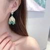 Pendientes Grandes y Lujosos Estilo Palacio con Artesanía Intrincada, Agujas de Plata S925, Incrustaciones Exageradas de Circonita, Pendientes de Araña de Alto Nivel
