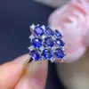 Anillo de Zafiro Natural Disponible para la Venta, Finamente Elaborado con Plata S925, Tamaño de la Piedra Principal 3*4mm