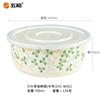 Juego de tres piezas de cuenco para cinco y conservación de alimentos cuenco para fideos instantáneos vajilla de melamina flor de durazno con fiambrera imitación de porcelana redondo Cuenco universal para sopa con tapa