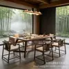 Mesa de Té Estética Dinastía Song Cama Arhat Combinación Estilo Chino Oficina Casa de Té Cabina de Madera Maciza Recepción de Lobby Mesa y Sillas para Preparar Té