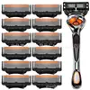 Navaja Manual Calidad Alemana Navaja Clásica con 5 Cuchillas Navaja de Afeitar para Hombre Cabezal de Hoja de Navaja Cinco Capas Universal