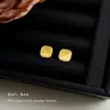 Brincos Quadrados de Gelo Picado Cintilantes Banhados a Ouro 18K Design de Nicho Brincos de Escama de Peixe Fashion Acessível Luxo Brincos de Alta Qualidade