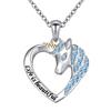 Collar de unicornio y pegaso de Amazon, colgante de poni con corazón de doble color, fabricantes de joyas al contado