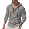 Sudadera con capucha de lino para hombre de manga larga, nueva para primavera y otoño, europea y americana, casual a la moda, corte holgado con cordón