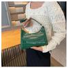 Bolsa Simples de Ombro Feminina para o Dia a Dia, Cor Sólida, Popular, 20 Bolsos, Usada sob o Braço, 23, Elegante, Padrão de Pedra, Moda Outono e Inverno, Nova