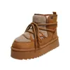 2026 Nuevos Zapatos de Algodón con Tira Cruzada de Suela Gruesa Invierno Comercio Exterior Forrados de Felpa Cálidos Talla Grande Botas de Nieve de Felpa para Mujer Venta al por Mayor