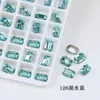 Cristal Dongzhou 8*6 Retangular Octogonal Fundo Pontiagudo Brilho Diamante K9 Pedra de Vidro Lapidada Alta Qualidade Joias para Nail Art Acessórios