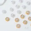 Zirconia Chapado en Oro de 14K Conserva el Color Plata Gruesa Chapada Cuentas Espaciadoras Porosas Pulsera de Perlas de Cristal Collar Accesorios de Joyería