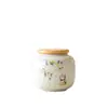 Fofo Osmanthus Gato Selo de Pressão Lata de Chá Cerâmica Doméstica à Prova de Umidade Chá de Flor Solta Pote Vazio Portátil