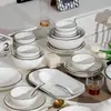 Conjunto de Louça para Uso Doméstico, Louça Moderna Simples, Tigelas e Pratos de Cerâmica, Tigela Única e Hashis da Moda, Novo Estilo