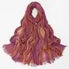 Novo Lenço Longo Plissado de Viscose Tingido Arco-Íris Estilo Étnico Transfronteiriço, Acessório de Viagem Versátil e Fashion, Combinando com Lenço/Xale de Seda