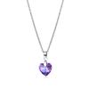 Collar de acero inoxidable transfronterizo con colgante de amor para niñas, collar de corazón de melocotón de cristal, corazón de océano, accesorios sencillos al por mayor