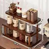 Estante de Almacenamiento Multifuncional de Doble Capa para el Hogar Soporte para Tazas de Escritorio Soporte de Bambú de Múltiples Capas para Tazas Soporte para Tazas de Juego de Té Estante de Almacenamiento